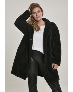 damski płaszcz // Urban classics Ladies Oversized Sherpa Coat black