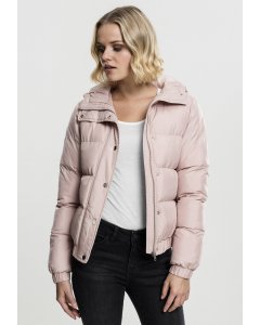 damska kurtka do pasa  // Urban classics Ladies Hooded Puffer Jacket lightrose