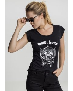 Damska bluzka z krótkim rękawem // Merchcode Ladies Motörhead Logo Cutted Back Tee black