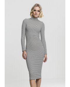 Sukienka // Urban classics Ladies Striped Turtleneck Dress black/white