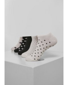 Skarpety // Urban classics No Show Socks Dots 5-Pack white/black