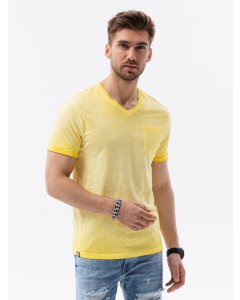 Męska bluza z krótkim rękawem // S1388 - yellow