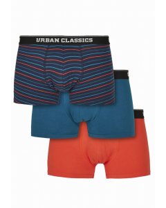 Bokserki // Urban classics Boxer Shorts 3-Pack mini stripe aop+boxteal+boxora
