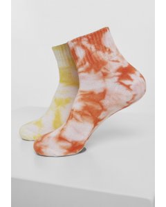 Skarpety // Urban classics Tie Dye Socks Short 2-Pack orange/yellow