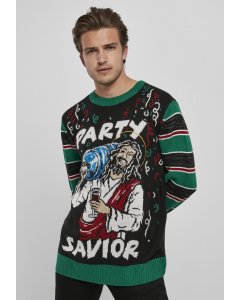 Męski pulower  // Urban Classics Savior Christmas Sweater black/x-masgreen
