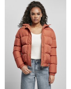 damska kurtka do pasa  // Urban classics Ladies Hooded Puffer Jacket redearth