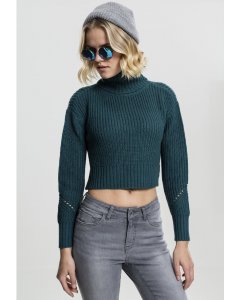 Damski sweter // Urban classics Ladies HiLo Turtleneck Sweater teal