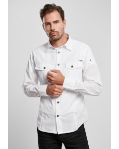 Koszula męska // Brandit Slim Worker Shirt white