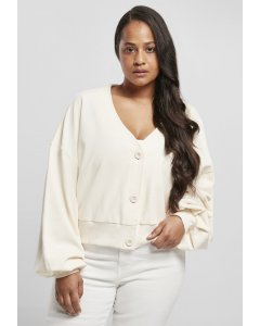 Damski sweter // Urban classics Ladies Organic Oversized Short Terry Cardigan whitesand