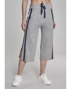 Damskie spodnie dresowe // Urban classics Ladies Taped Terry Culotte grey/navy