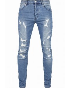 Spodnie jeansowe // Cayler & Sons C&S Paneled Denim Pants distressed mid blue