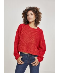Damski sweter // Urban Classics Ladies Wide Oversize Sweater fire red