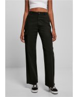 Spodnie // Urban Classics / Ladies High Waist Straight Cargo Pants black