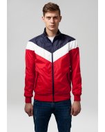Męska bluza na suwak // Urban Classics Arrow Zip Jacket red/nvy/wht