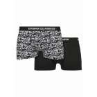 Bokserki // Urban classics Organic Boxer Shorts 2-Pack detail aop+black
