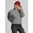 Damski pulower // Urban classics Ladies Oversize Stripe Pullover black/white