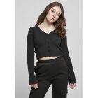 Damski sweter // Urban classics Ladies Cropped Rib Cardigan black