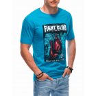 Men's printed t-shirt S1861 - light blue
