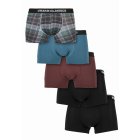 Bokserki // Urban classics Organic Boxer Shorts 5-Pack plaidaop+jasper+cherry+blk+blk
