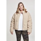 damska kurtka // Urban Classics Ladies Boxy Sherpa Puffer Jacket darksand
