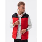 Men's quilted vest V36 - red