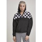 damska kurtka // Urban Classics Ladies Short Oversize Check Pull Over Jacket blk/chess