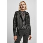 Damska  kurtka  // Urban Classics Ladies Synthetic Leather Belt Biker Jacket black