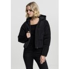 damska kurtka do pasa  // Urban classics Ladies Hooded Oversized Puffer Jacket black
