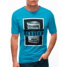 Men's printed t-shirt S1601 - blue