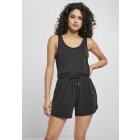 Kombinezon // Urban classics Ladies Short Sleevless Modal Jumpsuit black