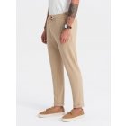 Men's knit pants with elastic waistband - sand V3 OM-PACP-0121