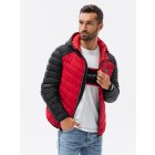 Men's mid-season quilted jacket C366 - red/black