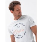 Men's printed cotton t-shirt - white V2 S1752