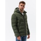 Men's winter jacket C519 - dark green