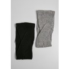 Urban Classics / Knitted Headband 2-Pack black/grey