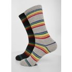 Skarpety // Urban classics Rainbow Stripes Socks 2-Pack black/grey