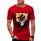 Men's printed t-shirt S1469 - red