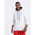Men's hoodie with zippered pocket - white V3 OM-SSNZ-22FW-006