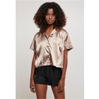 Koszula damska // Urban Classics Ladies Viscose Satin Resort Shirt softtaupe