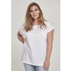 Damska bluzka z krótkim rękawem // Urban Classics Ladies Organic Extended Shoulder Tee white