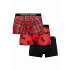 Bokserki // Urban classics Boxer Shorts 3-Pack red plaid aop+moose aop+blk
