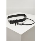 Pasek damski // Urban classics Imitation Leather Belt With Key Chain black