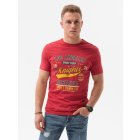 Men's printed t-shirt S1434 V-23C- red