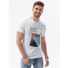 Men's printed t-shirt S1434 V-15A - white