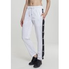 Damskie spodnie dresowe // Urban classics Ladies Button Up Track Pants wht/blk/wht