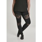 Legginsy // Urban classics Ladies Laces Inset Leggings black