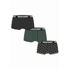 Bokserki // Urban classics Boxer Shorts 3-Pack darkgreen+black+branded aop