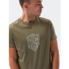 Men's printed t-shirt S1434 V-25B- olive