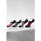 Skarpety // Urban classics Recycled Yarn Check Invisible Socks 4-Pack black+white+red+grey