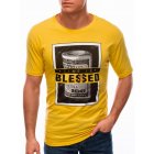 Men's printed t-shirt S1601 - yellow